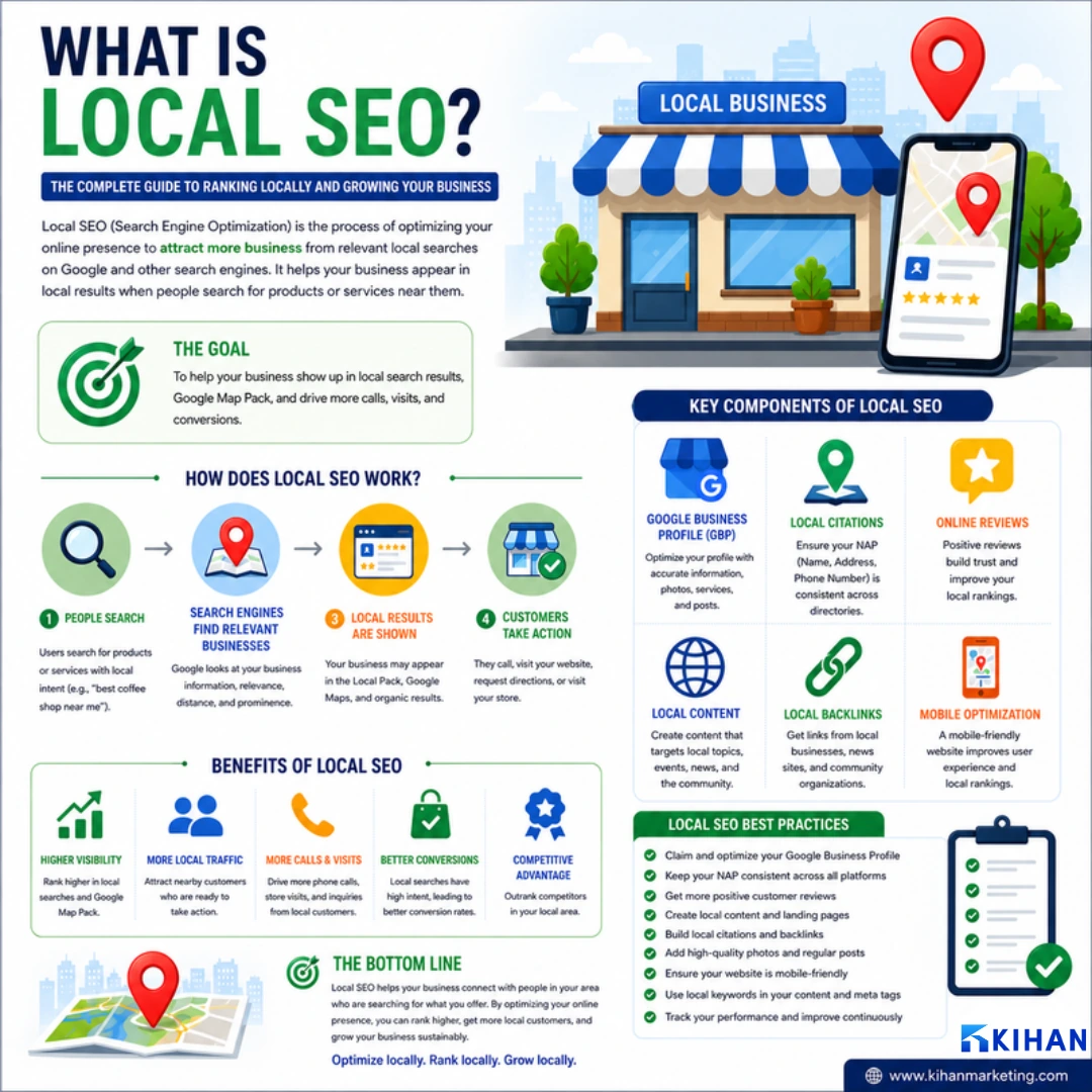 What Is Local SEO infographic by Kihan Marketing