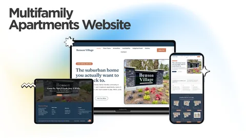 The Benson Village Apartments website, designed and built by Kihan Marketing