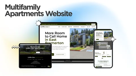 The Griffin Glen Apartments website, designed and built by Kihan Marketing
