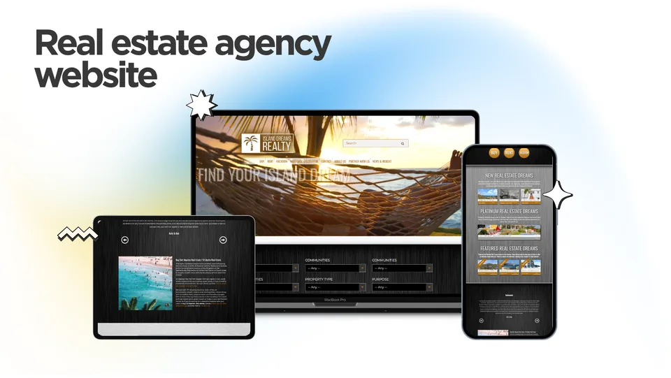 The website of a real estate agency, which Kihan Marketing worked on