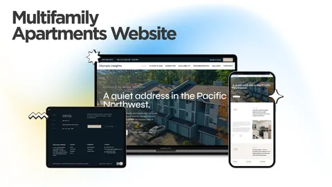 The Olympic Heights Apartments website, designed and built by Kihan Marketing
