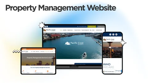 Mockup of the website of a property manager