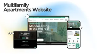 Mockup of the Swan Grove Apartments website