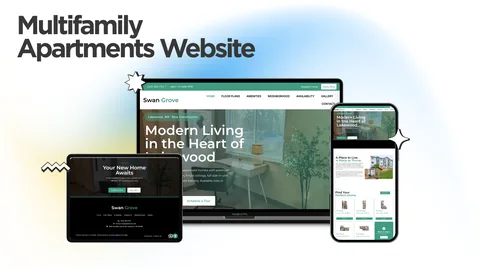 The Swan Grove Apartments website, designed and built by Kihan Marketing