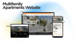 Mockup of the Switchback Apartments website