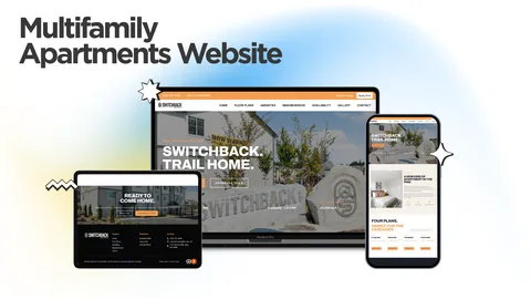 The Switchback Apartments website, designed and built by Kihan Marketing