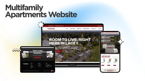 The Trailside Apartments website, designed and built by Kihan Marketing