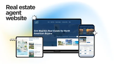 Mockup of the website of a real estate agent