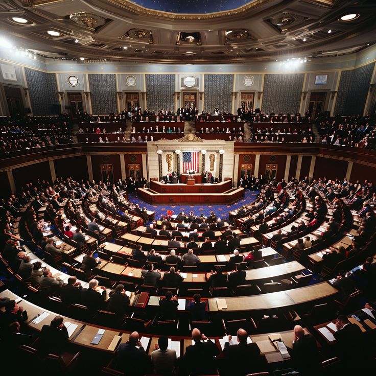 f99e8e8c50566f8629242a053b657d1f - Kihan Marketing - Kihan Marketing Legislative chamber filled with lawmakers seated in a semicircular arrangement around a central podium and flag.
