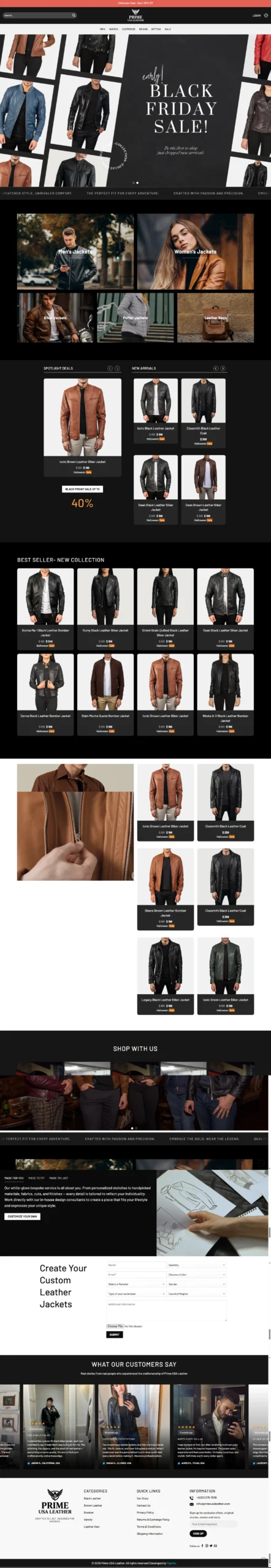 Primeusaleather, e-commerce store by Kihan Marketing
