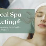 1745039875543 - Kihan Marketing Green translucent banner reads 'Medical Spa Marketing' with a spa treatment scene in the background; subtitle 'A Guide To Successfully Drive Traffic To Your Medspa Website' visible.