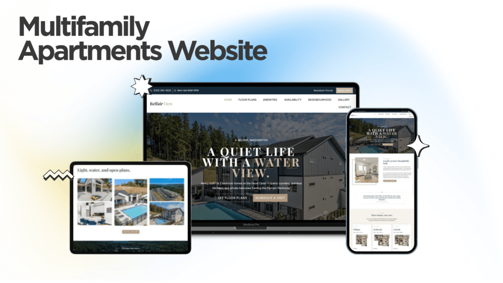 Belfair View Apartments website built by Kihan Marketing