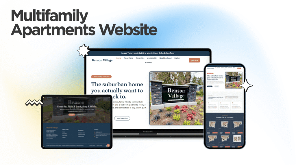 Benson Village Apartments website built by Kihan Marketing