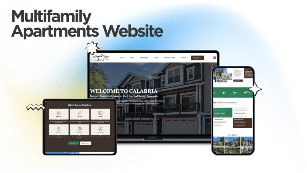 Calabria Townhomes website built by Kihan Marketing