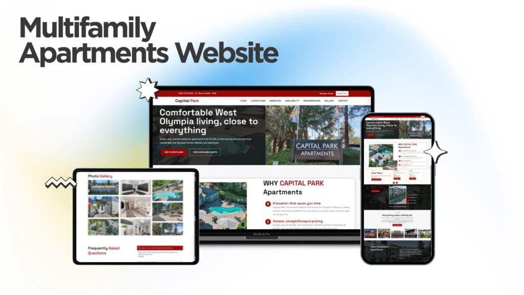 Capital Park Apartments website built by Kihan Marketing