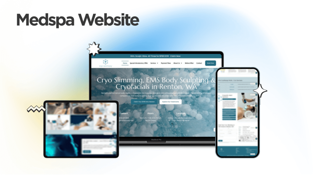 Cryo Sanctuary website built by Kihan Marketing
