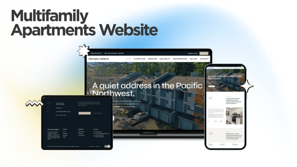 Olympic Heights Apartments website built by Kihan Marketing