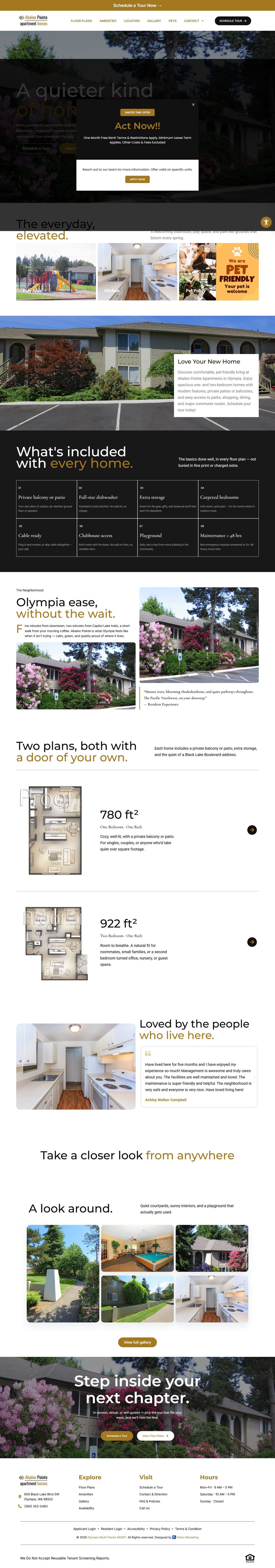 Abalon Pointe Apartments homepage, full length