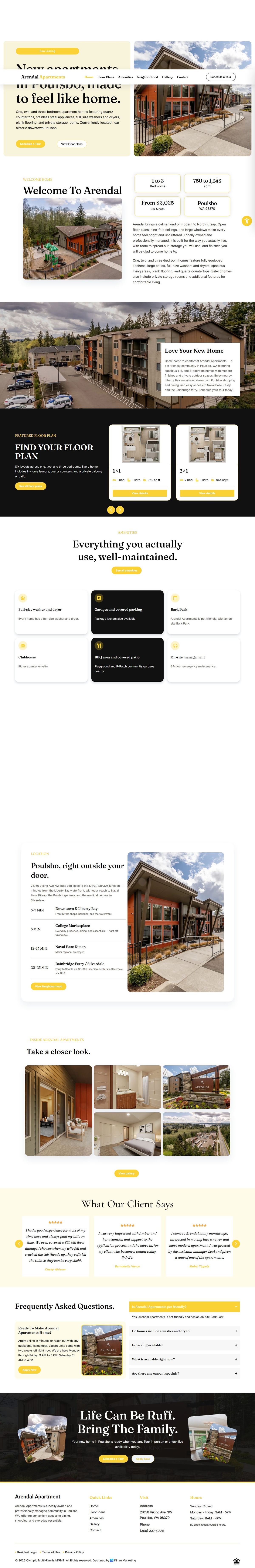 Arendal Apartments homepage, full length