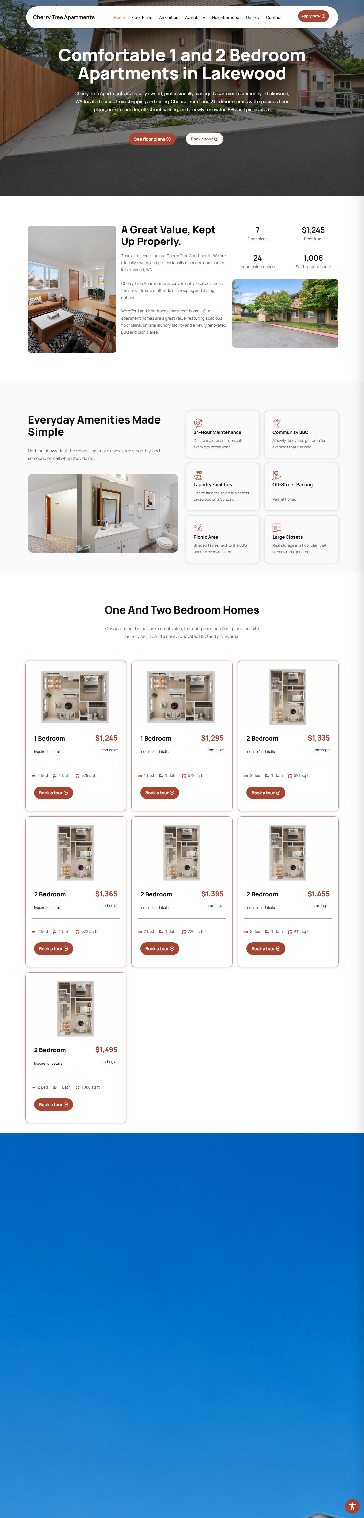 Cherry Tree Apartments home page, full length