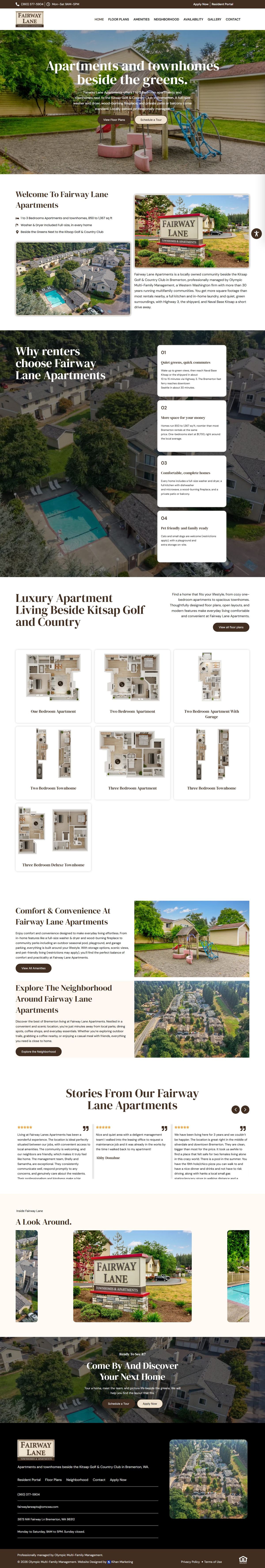 Fairway Lane Apartments homepage, full length