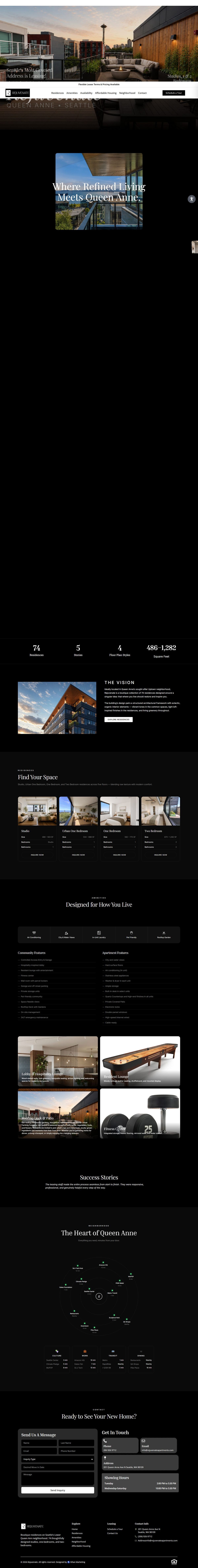 Rejuvenate Apartments homepage, full length