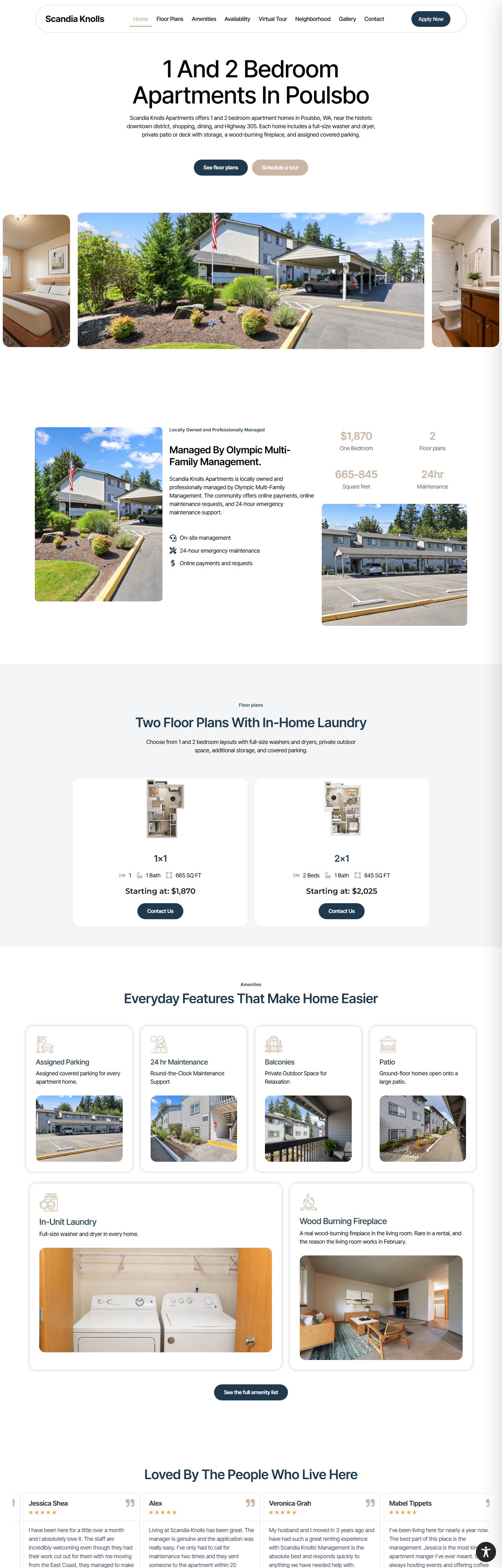 Scandia Knolls Apartments home page, full length