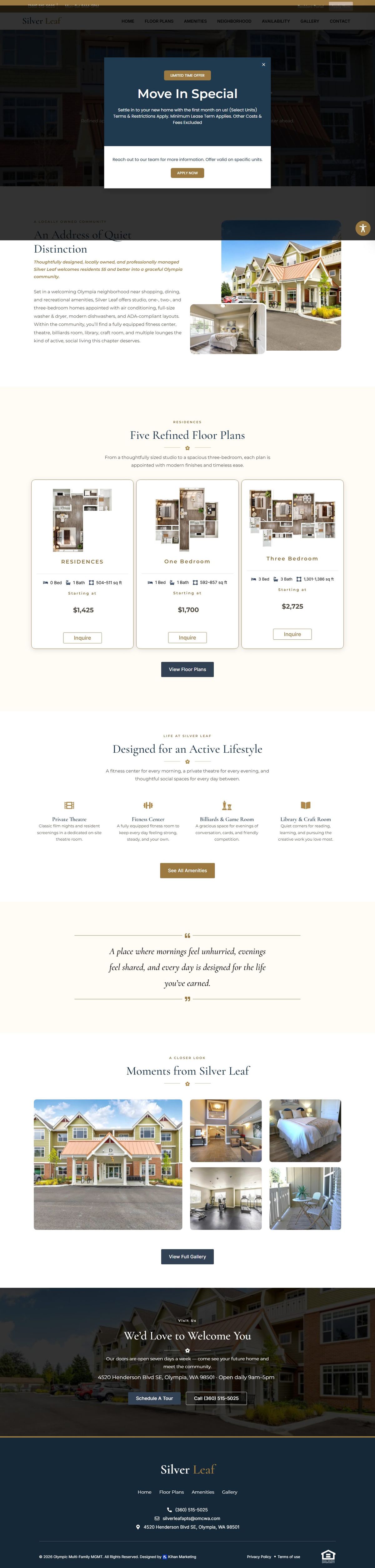 Silver Leaf homepage, full length