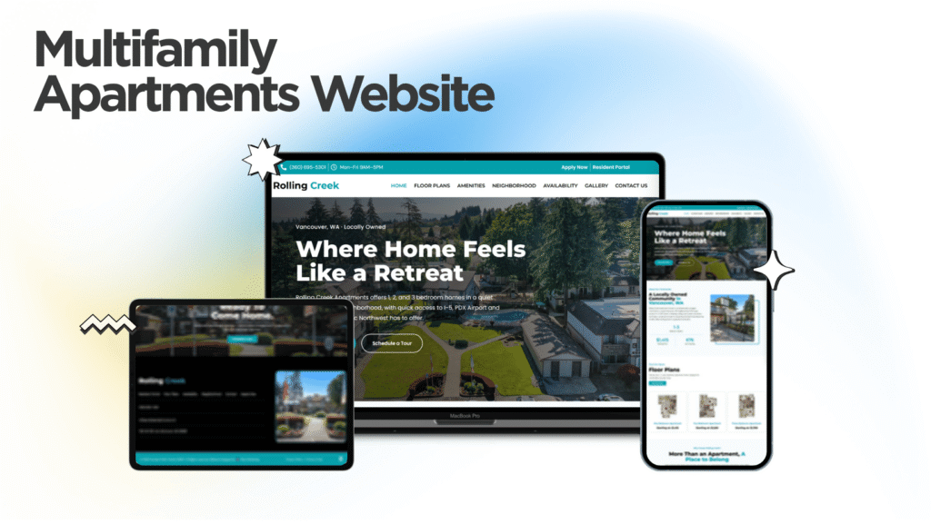 Rolling Creek Apartments website built by Kihan Marketing