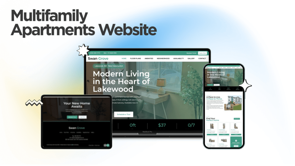 Swan Grove Apartments website built by Kihan Marketing