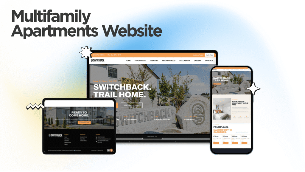 Switchback Apartments website built by Kihan Marketing